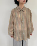 [unisex] Pweep Vintage Stripe Over Linen Shirt