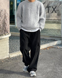 Pale corduroy cargo string pants