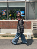 [unisex] Hilde Curved incision Denim Wide Pants