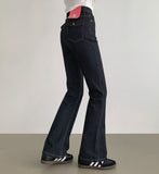 Raw Span Back Pocket Point Semi Bootcut Denim Pants