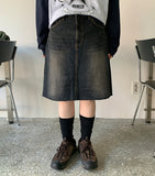 Itste Washing Denim Midi Skirt