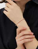 Essence Silver Moissanite Full Pave Slim Bangle