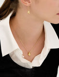Champagne Moon Dew Drop Silver Volume Necklace