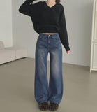 Heat Brushed Classic Banding Span Basic Denim Pants