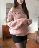 Kumo Cozy Punched Boat Neck Knit