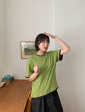 [BAONHAUS] Yanka Layered Color Matching Short Sleeve Tee