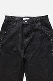 Stone raw wide denim pants