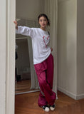 Heart point lettering cotton long sleeves