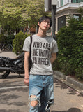 Impri Slub Lettering Short Sleeve T-shirt