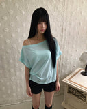 Lecan Off-Shoulder Short Sleeve T-shirt