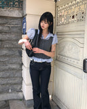 Apue Layered Short Sleeve Blouse