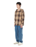 HOODED OMBRE CHECK SHIRT