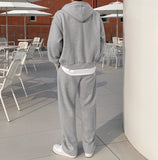 Scent brushed loose fit hood zip-up set