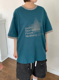 [unisex] Heno Star Color Matching Over Short Sleeve T-Shirt