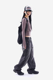Answer wrinkle washed wide denim pants