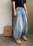 Jet Washing Balloon Denim Pants