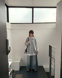 Copen cutting denim long skirt