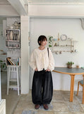 Ryoku Flower Punching Round Ribbon Cardigan