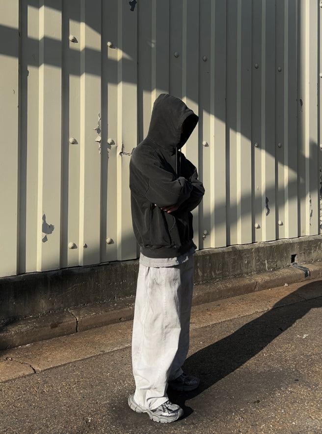 【KOOLOSET】Snap Wide Dirty White Denim KOOLOSET (クロゼット) - スナップワイドダーティホワイトデニム