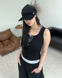 Olte Button Ribbed Sleeveless