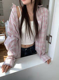 Coin Check Over Collar Shirt