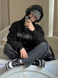 Wide cargo denim pants