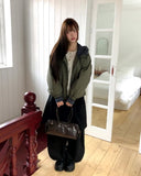 Nua check hooded overfit quilted padding