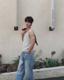 Ice Washed Wide Denim Pants