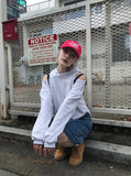 OPEN SHOULDER CUTTING HOODIE