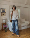 Norma Vintage Washing Wide Denim Pants