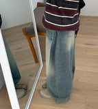 Teconi Washing Pintuck Balloon Wide Denim Pants