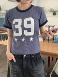 Sibeo Stripe Star Ringer Short Sleeve Tee