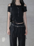 Rome Shirring One-Shoulder Tee