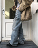 Innit Embo Dirty Wash Straight Denim Pants