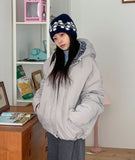 Kitel Check Color Matching Hood Padding Jumper