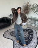Rosa Boat Neck Ribbed Long Sleeve Tee