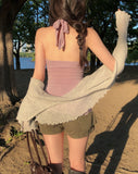 Summer Punching Ruffle Crop Cardigan