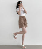 Vacation Beach Summer Banding Cargo Pocket Nylon Shorts