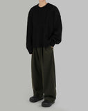 Wool Pintuck Wide Slacks