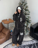 Ruth Velour Patch Hooded Zip-Up