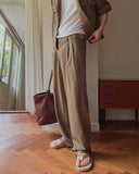 Saffy Adjust Linen Wide Slacks