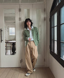 Neji two-tuck wide pants