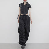 Retif String Shirring Wide Pants