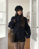Chewy Shearling Fur Toggle Crossbody Bag