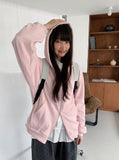[unisex] Shikyo Waffle Two-Way Over Hood Zip-Up