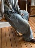 Dalt Side Pintuck Wide Denim Pants