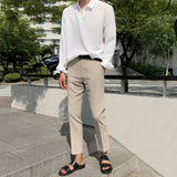 River banding linen slacks