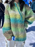 Pallete snow mohair hoodie