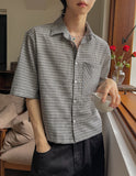 Fury Seersucker Crop Short Sleeve Shirt