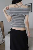 Stripe Drape Top